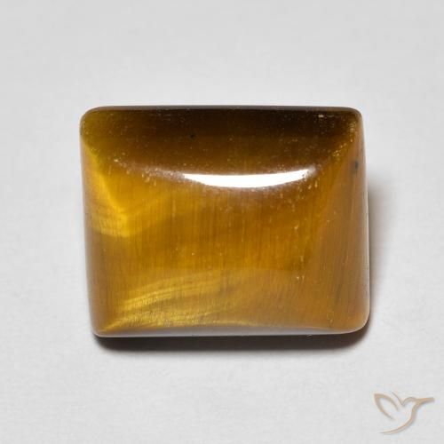 6.14ct 天然 ミディアムブラウン タイガーズアイ, バゲット, オペーク
