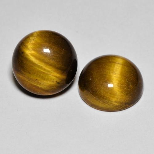 7.99カラットの天然ミディアムブラウンTiger's Eye（10.02 mm・ラウンドカット）
