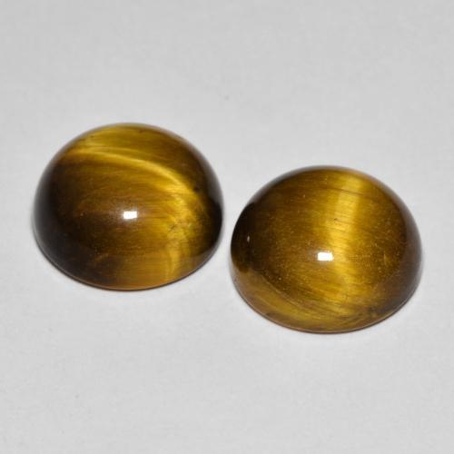 7.99カラットの天然ミディアムブラウンTiger's Eye（10.02 mm・ラウンドカット）
