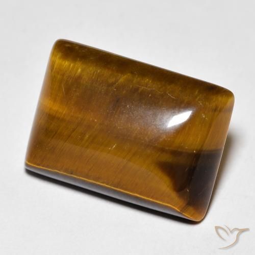 12.31ct 天然 ミディアムブラウン タイガーズアイ, バゲット, オペーク