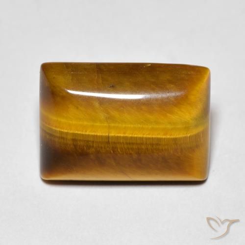 5.68ct 天然 ウォームブラウン タイガーズアイ, バゲット, オペーク