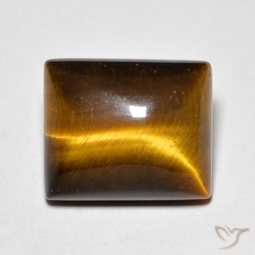 6.42ct 天然 ミディアムブラウン タイガーズアイ, バゲット, オペーク