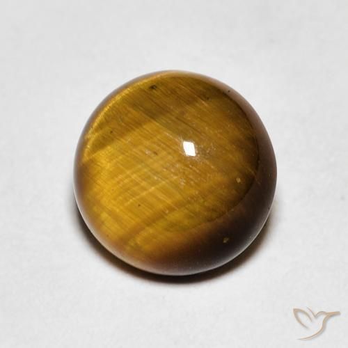 2.27カラットの天然Medium Dark-Brownタイガーズアイ、ラウンド、オペーク