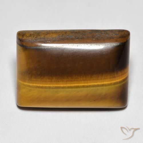 12.78ct 天然 ゴールドブラウン タイガーズアイ, バゲット, オペーク