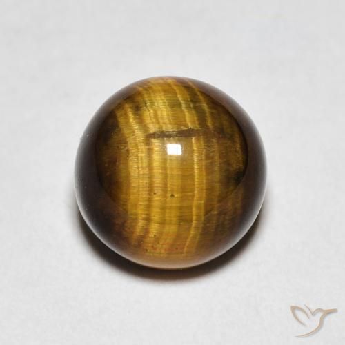 2.18ct 天然 ウォームブラウン タイガーズアイ, ラウンド, オペーク