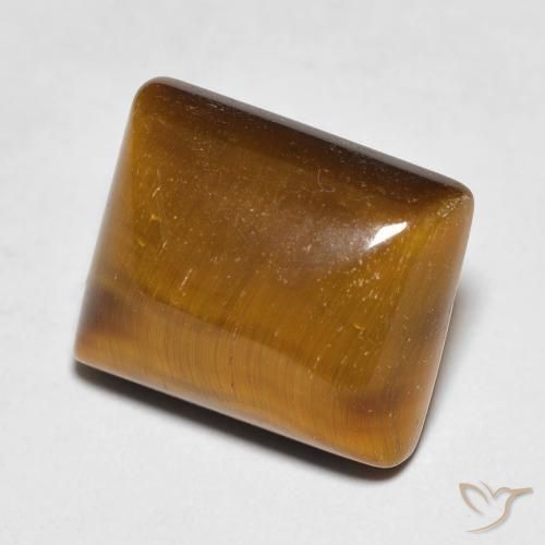 6.62ct 天然 ミディアムブラウン タイガーズアイ, バゲット, オペーク