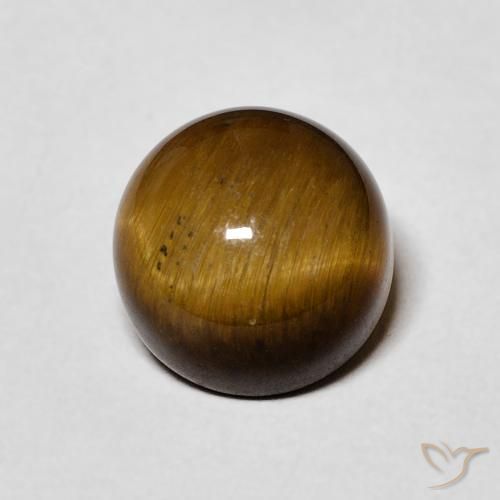 2.66ct 天然 ウォームブラウン タイガーズアイ, ラウンド, オペーク
