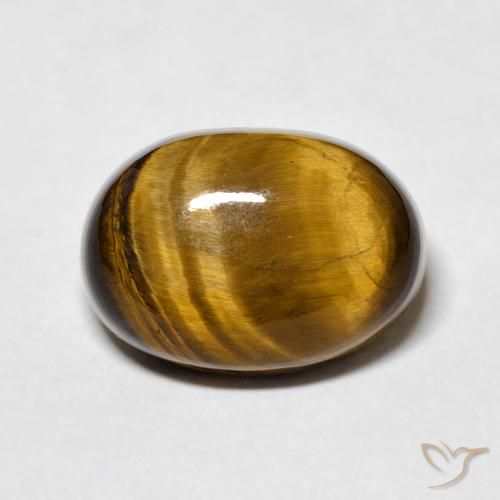 7.84ct 天然 黄色がかったブラウン タイガーズアイ, 楕円形, オペーク