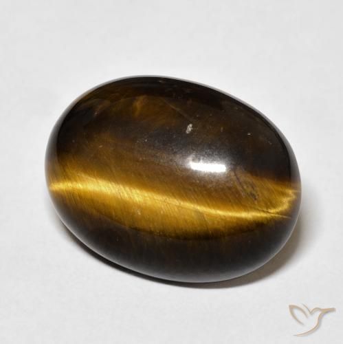 14.75カラットの天然Medium Dark-Brownタイガーズアイ、楕円形、オペーク