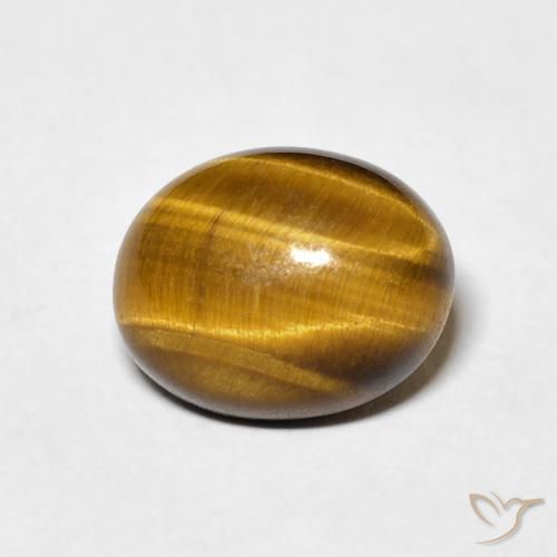 3.51ct 天然 ミディアムブラウン タイガーズアイ, 楕円形, オペーク
