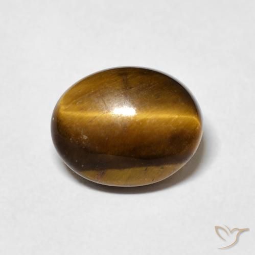 3.03ct 天然 ウォームブラウン タイガーズアイ, 楕円形, オペーク