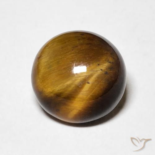 2.14ct 天然 ウォームブラウン タイガーズアイ, ラウンド, オペーク