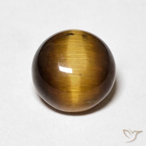 2.03ct 天然 ゴールドブラウン タイガーズアイ, ラウンド, オペーク