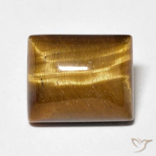 6.28ct 天然 ミディアムブラウン タイガーズアイ, バゲット, オペーク