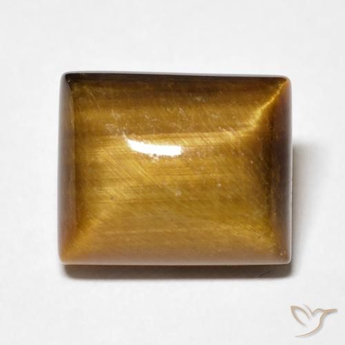 6.18ct 天然 ミディアムブラウン タイガーズアイ, バゲット, オペーク