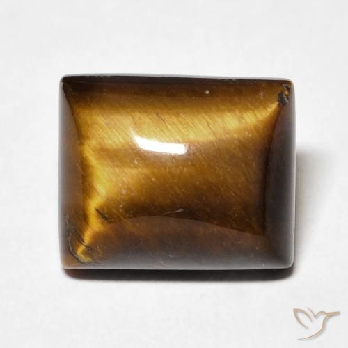 6.13ct 天然 ミディアムブラウン タイガーズアイ, バゲット, オペーク