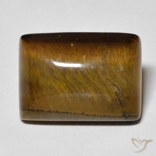 13.99ct 天然 ウォームブラウン タイガーズアイ, バゲット, オペーク