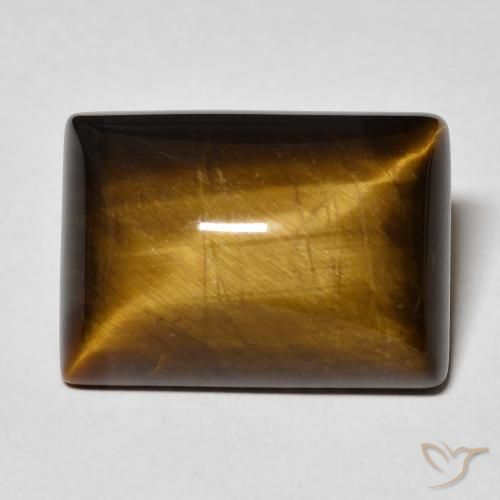 13.01ct 天然 ゴールドブラウン タイガーズアイ, バゲット, オペーク