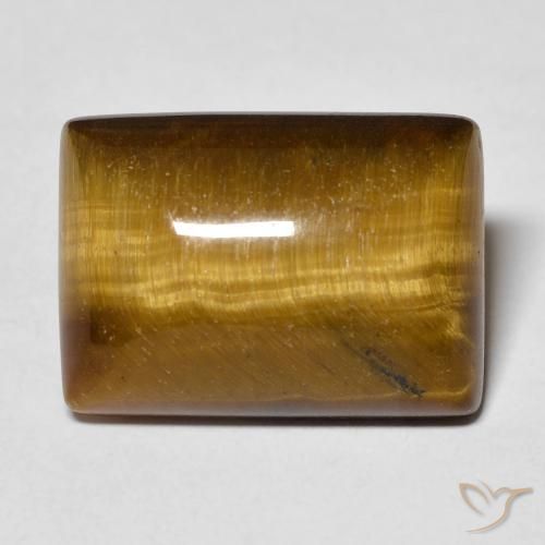 12.68ct 天然 ウォームブラウン タイガーズアイ, バゲット, オペーク