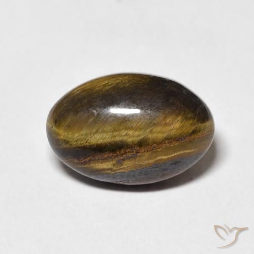 4.23ct 天然 ウォームブラウン タイガーズアイ, 楕円形, オペーク