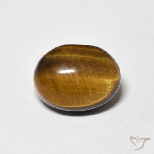 3.04ct 天然 ミディアムブラウン タイガーズアイ, 楕円形, オペーク