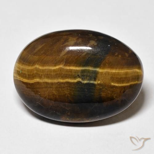 25.59ct 天然 ウォームブラウン タイガーズアイ, 楕円形, オペーク