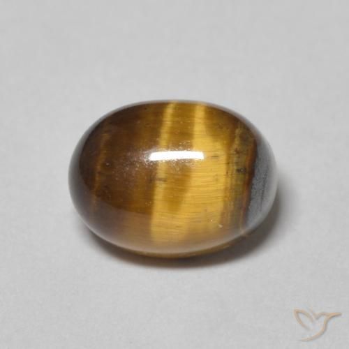 2.15ct 天然 黄色がかったブラウン タイガーズアイ, 楕円形, オペーク