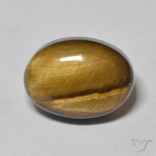 7.09ct 天然 Medium Light-Brown タイガーズアイ, 楕円形, オペーク