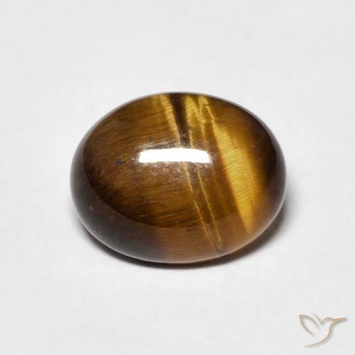 1.72ct 天然 ゴールドブラウン タイガーズアイ, 楕円形, オペーク
