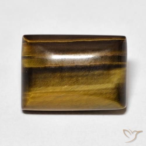 8.50ct 天然 ゴールドブラウン タイガーズアイ, バゲット, オペーク