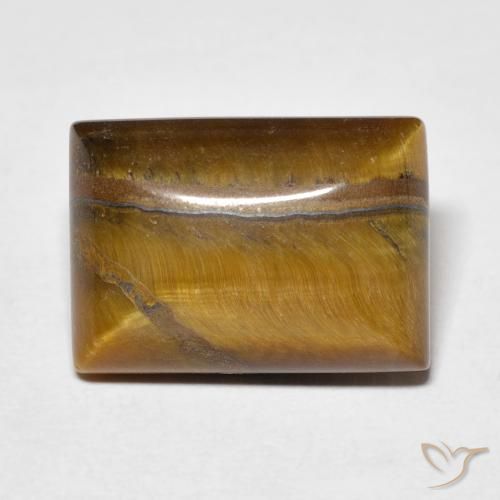 7.46ct 天然 ゴールドブラウン タイガーズアイ, バゲット, オペーク