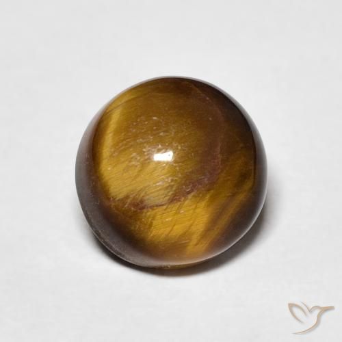 2.20ct 天然 ミディアムブラウン タイガーズアイ, ラウンド, オペーク