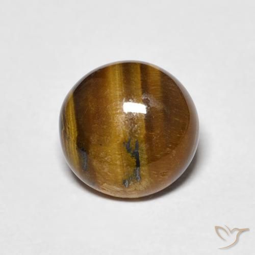 1.87ct 天然 ゴールドブラウン タイガーズアイ, ラウンド, オペーク