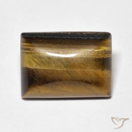 7.83ct 天然 ミディアムブラウン タイガーズアイ, バゲット, オペーク