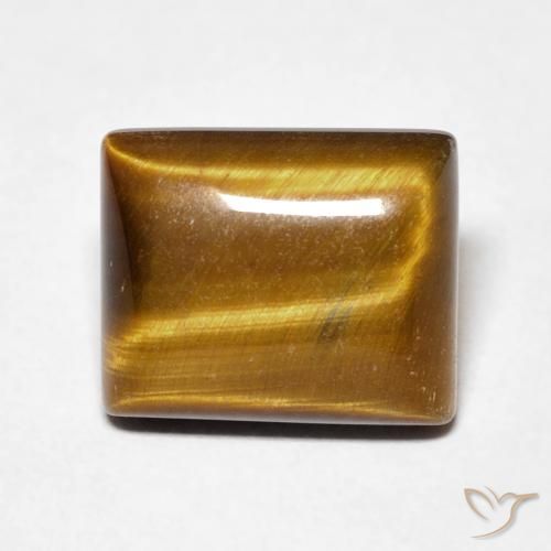 5.82ct 天然 黄色がかったブラウン タイガーズアイ, バゲット, オペーク