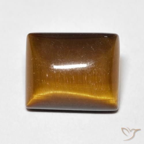 6.17ct 天然 ミディアムブラウン タイガーズアイ, バゲット, オペーク
