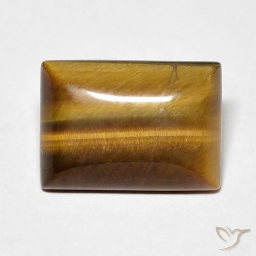 6.17ct 天然 ウォームブラウン タイガーズアイ, バゲット, オペーク