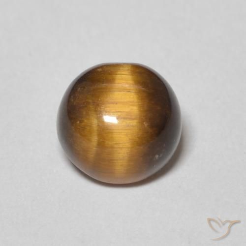 1.32ct 天然 ジンジャーブレッドブラウン タイガーズアイ, ラウンド, オペーク