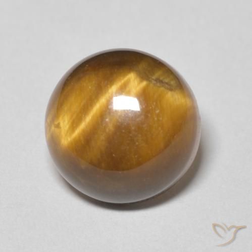 4.47ct 天然 ウォームブラウン タイガーズアイ, ラウンド, オペーク