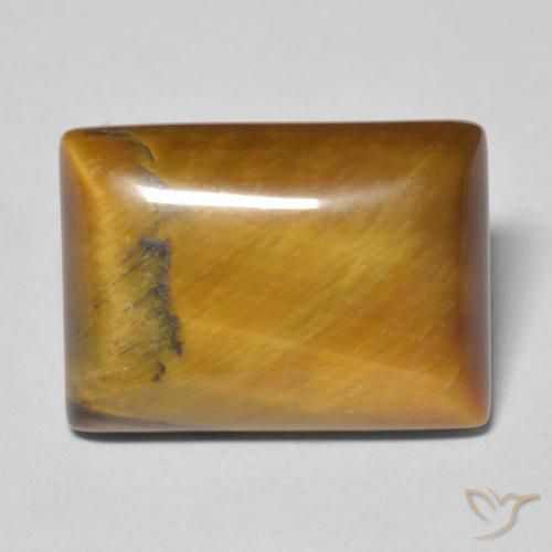 12.19ct 天然 黄色がかったブラウン タイガーズアイ, バゲット, オペーク