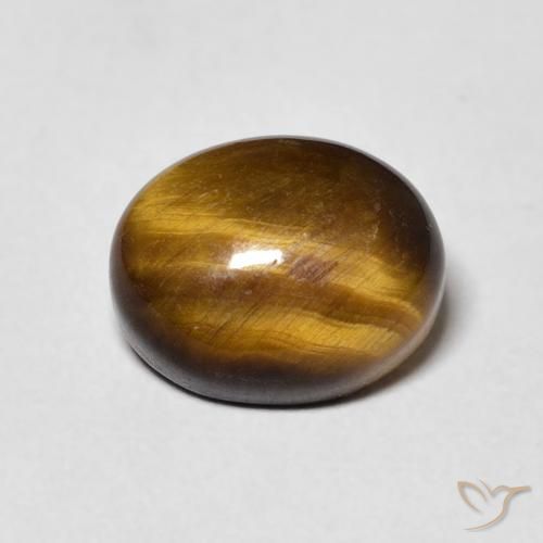 3.08ct 天然 ウォームブラウン タイガーズアイ, 楕円形, オペーク