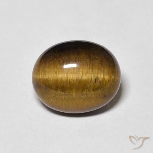 3.79ct 天然 ミディアムブラウン タイガーズアイ, 楕円形, オペーク