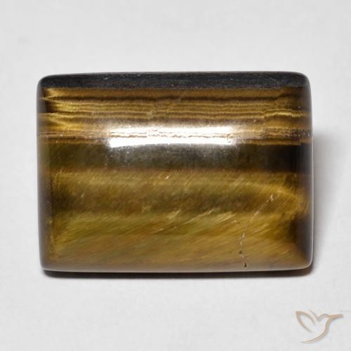 15.09ct 天然 黄色がかったブラウン タイガーズアイ, バゲット, オペーク