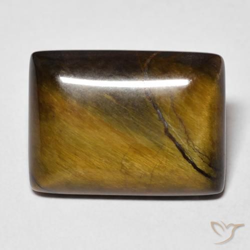 12.60ct 天然 黄色がかったブラウン タイガーズアイ, バゲット, オペーク