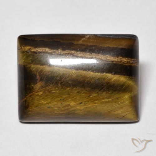 12.30ct 天然 ウォームブラウン タイガーズアイ, バゲット, オペーク
