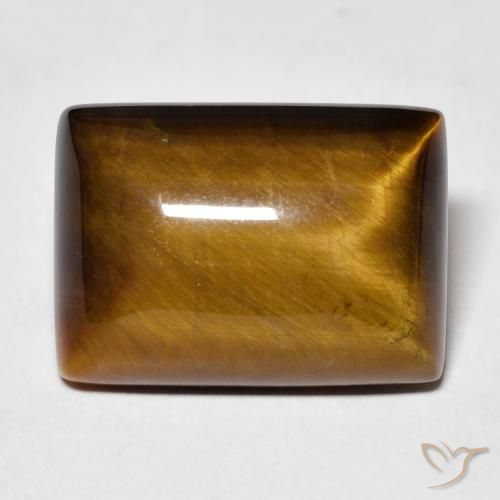 13.42ct 天然 ゴールドブラウン タイガーズアイ, バゲット, オペーク
