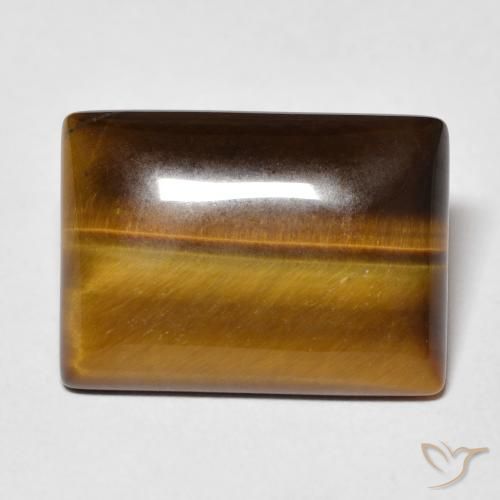 10.72ct 天然 ウォームブラウン タイガーズアイ, バゲット, オペーク