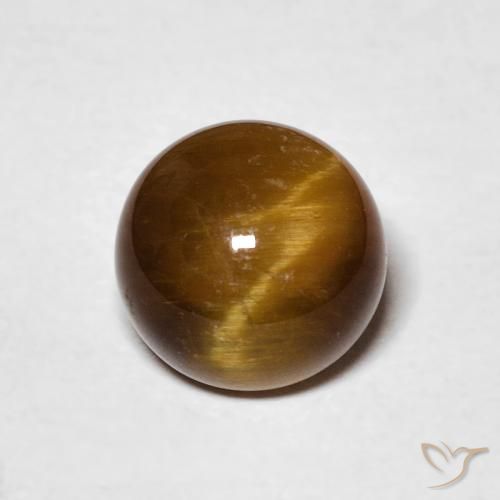 2.32ct 天然 ゴールドブラウン タイガーズアイ, ラウンド, オペーク