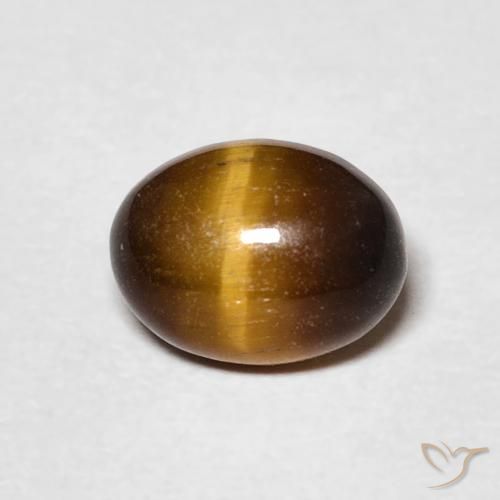 1.44ct 天然 ゴールドブラウン タイガーズアイ, 楕円形, オペーク