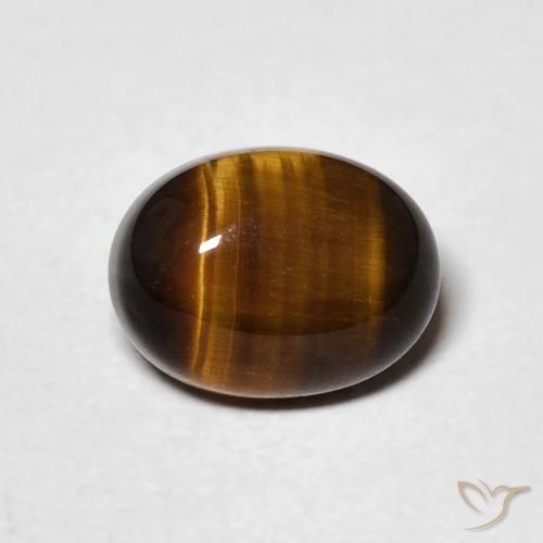 2.04ct 天然 ウォームブラウン タイガーズアイ, 楕円形, オペーク